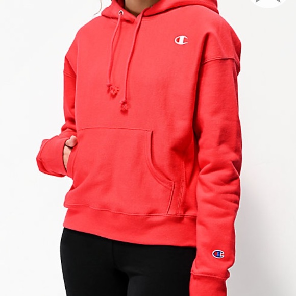 Champion reverse weave coral red hoodie - Picture 3 of 6